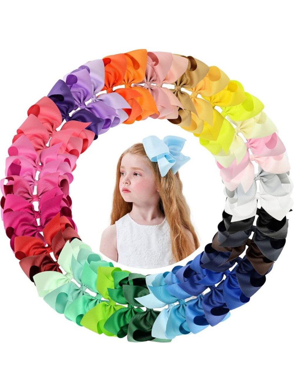 Big 6-Inch Hair Bows Clips for Girls - Cute Hair Accessories for Kids